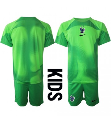 Frankrike Keeper Bortedraktsett Barn VM 2022 Kortermet (+ Korte bukser)